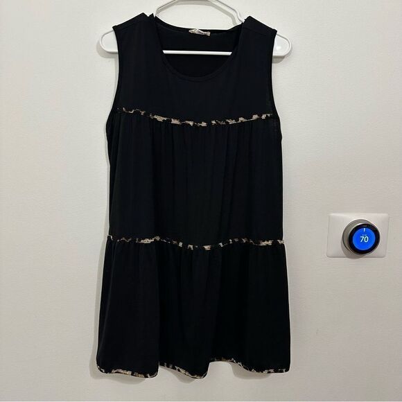 Chic Soul‎ Tiered Leopard Trim 2X Swing Tank - Picture 2 of 5